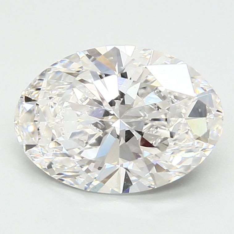 2.35 Carat Oval Lab Diamond with  Cut Diamond in 14KT  view 1
