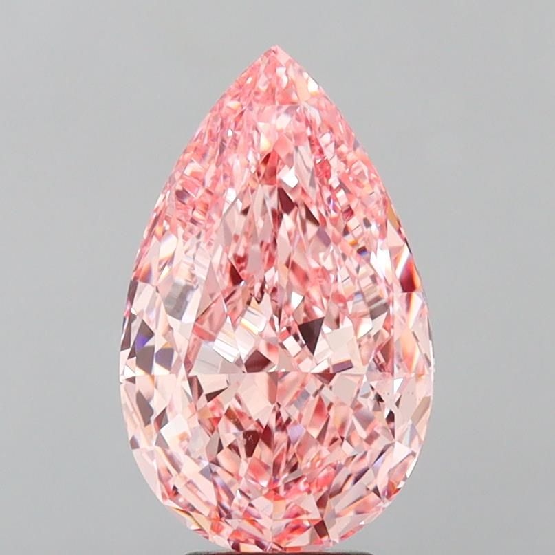 6.13 Carat Pear Lab Diamond with  Cut Diamond in 14KT  view 1
