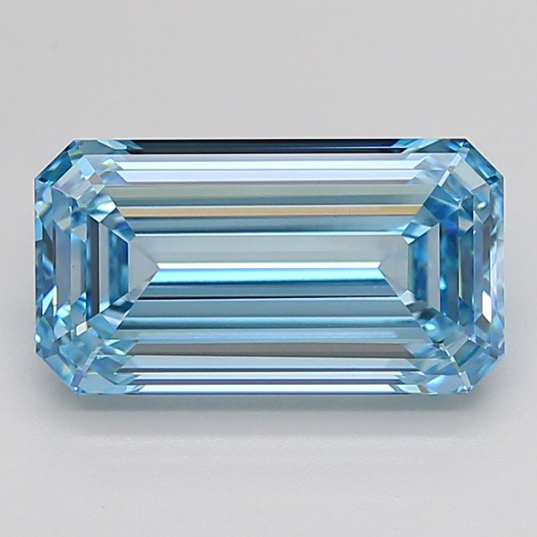 3.28 Carat Emerald Lab Diamond with  Cut Diamond in 14KT  view 1
