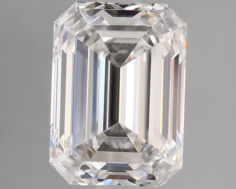2.53 Carat Emerald Lab Diamond with  Cut Diamond in 14KT  view 1
