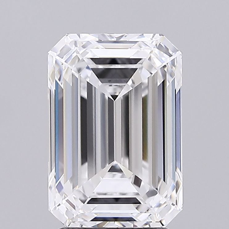 2.91 Carat Emerald Lab Diamond with  Cut Diamond in 14KT  view 1
