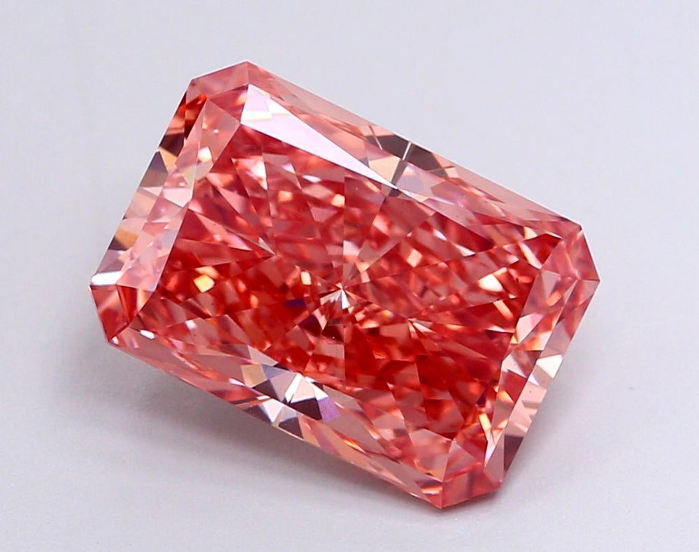 5.12 Carat Radiant Lab Diamond with  Cut Diamond in 14KT  view 1
