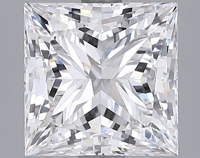 2.92 Carat Princess Lab Diamond with  Cut Diamond in 14KT  view 1
