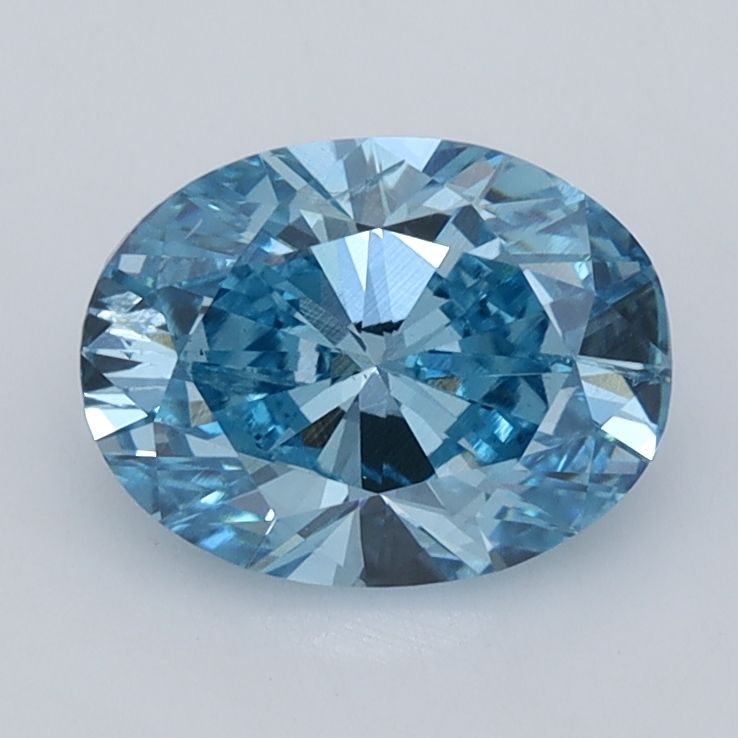 1.51 Carat Oval Lab Diamond with  Cut Diamond in 14KT  view 1
