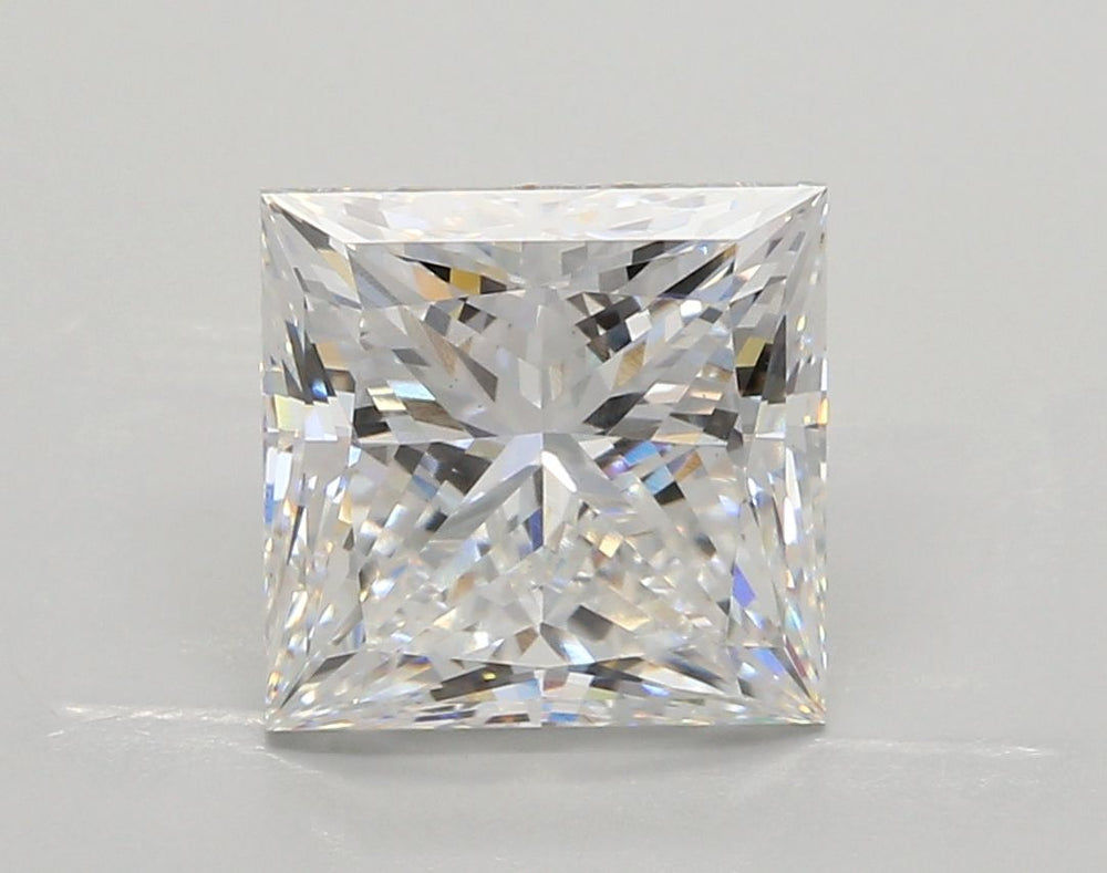 3.82 Carat Princess Lab Diamond with  Cut Diamond in 14KT  view 1
