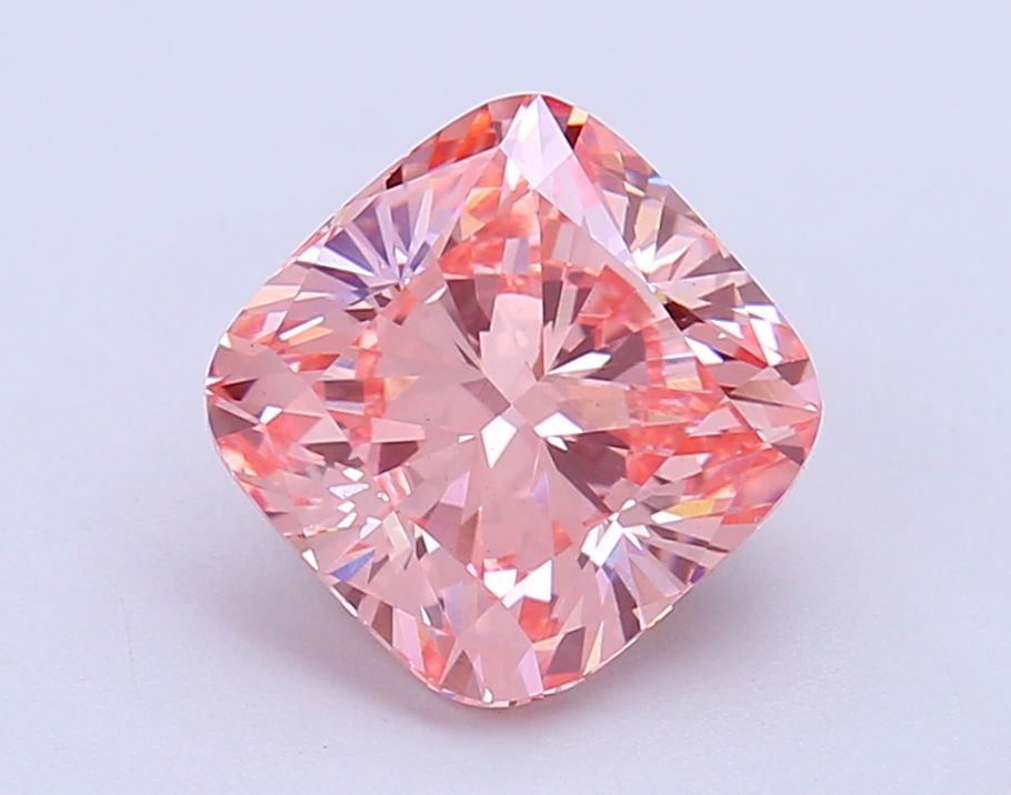 3.03 Carat Cushion Lab Diamond with  Cut Diamond in 14KT  view 1
