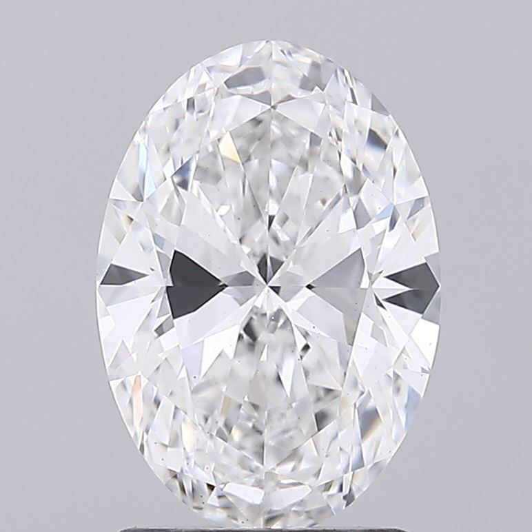 2.0 Carat Oval Lab Diamond with  Cut Diamond in 14KT  view 1
