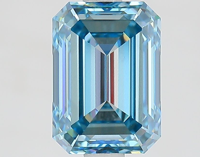 2.11 Carat Emerald Lab Diamond with  Cut Diamond in 14KT  view 1
