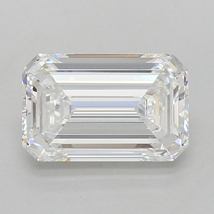 3.18 Carat Emerald Lab Diamond with  Cut Diamond in 14KT  view 1
