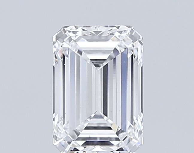 2.51 Carat Emerald Lab Diamond with  Cut Diamond in 14KT  view 1
