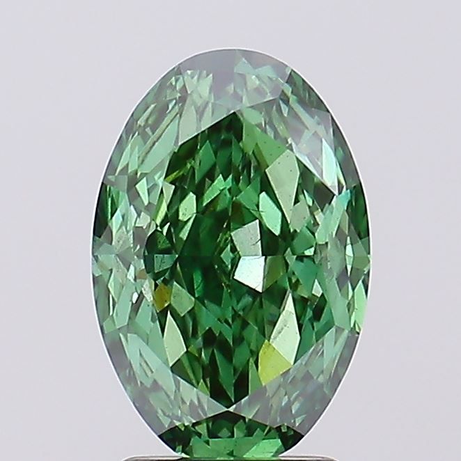 2.22 Carat Oval Lab Diamond with  Cut Diamond in 14KT  view 1
