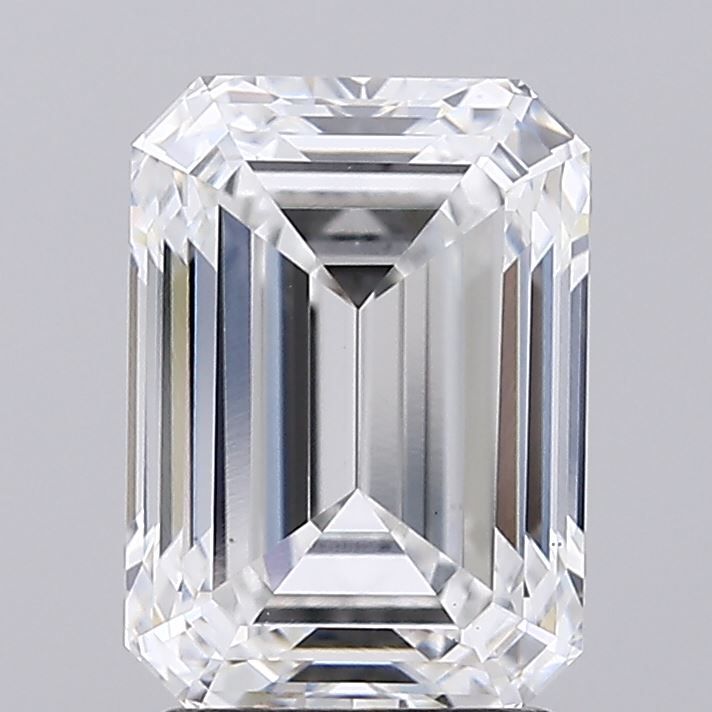 2.56 Carat Emerald Lab Diamond with  Cut Diamond in 14KT  view 1
