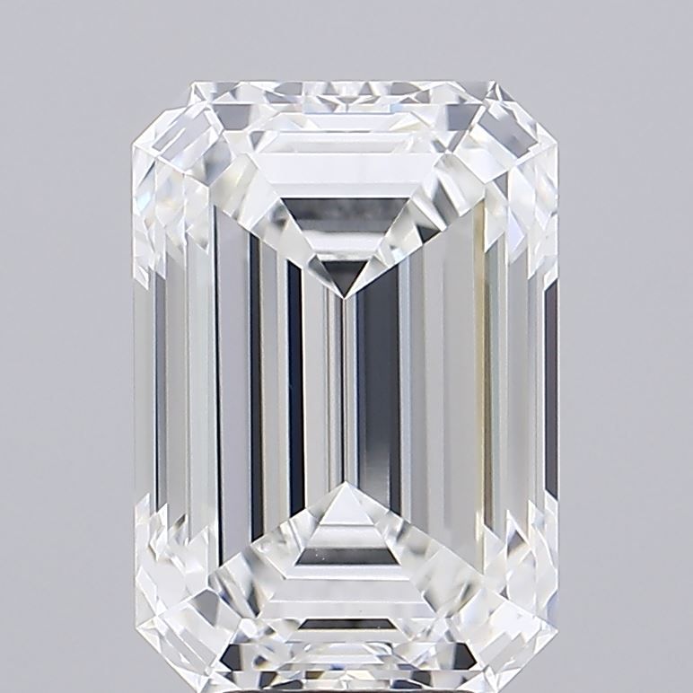 7.58 Carat Emerald Lab Diamond with  Cut Diamond in 14KT  view 1
