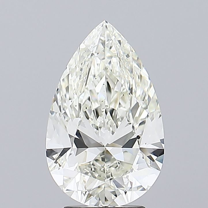 3.52 Carat Pear Natural Diamond with  Cut Diamond in 14KT  view 1
