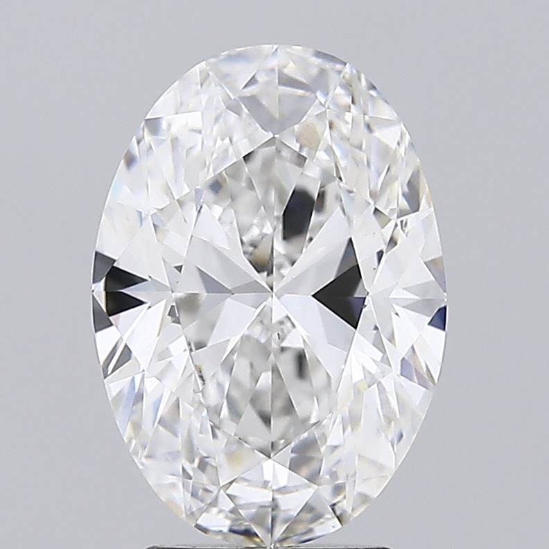 3.0 Carat Oval Lab Diamond with  Cut Diamond in 14KT  view 1
