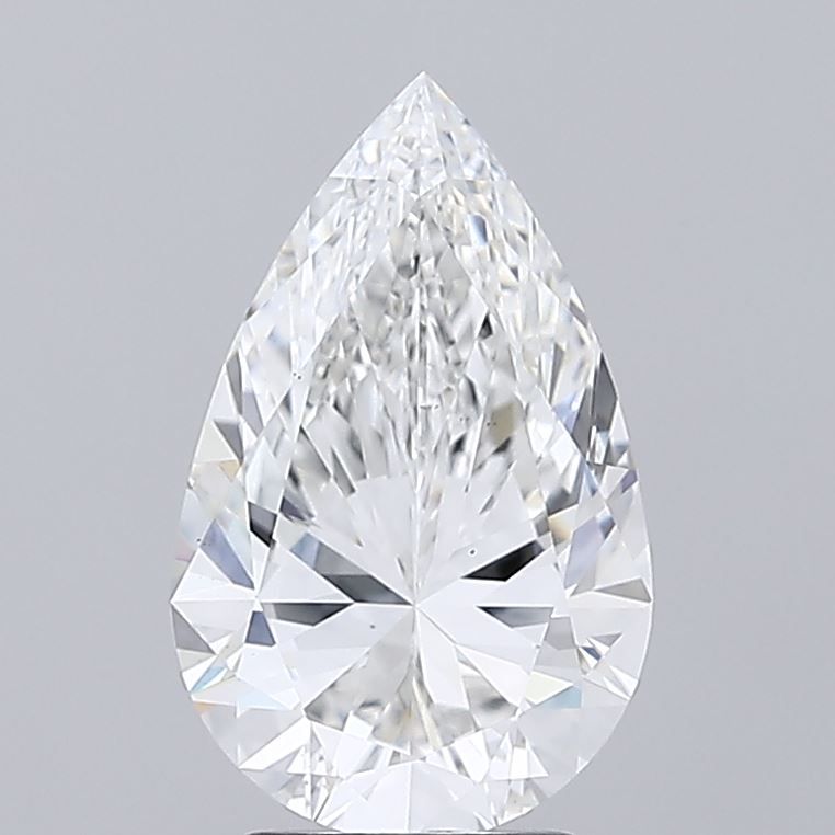 3.21 Carat Pear Lab Diamond with  Cut Diamond in 14KT  view 1
