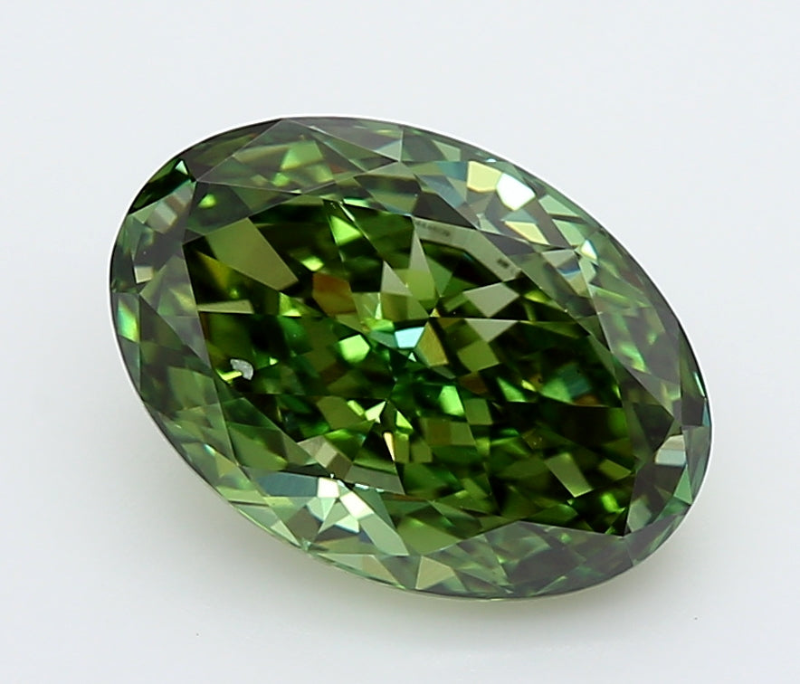 2.69 Carat Oval Lab Diamond with  Cut Diamond in 14KT  view 1
