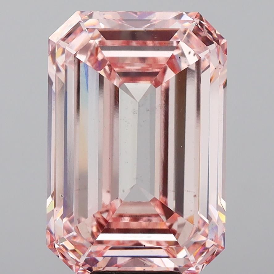 15.03 Carat Emerald Lab Diamond with  Cut Diamond in 14KT  view 1
