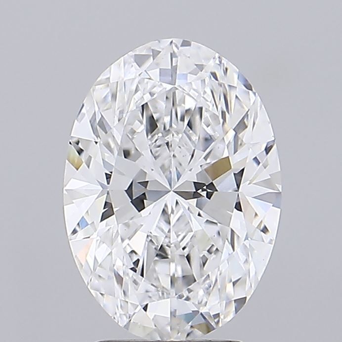 3.24 Carat Oval Lab Diamond with  Cut Diamond in 14KT  view 1
