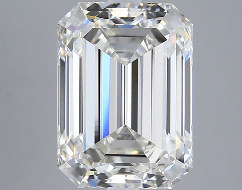 4.04 Carat Emerald Lab Diamond with  Cut Diamond in 14KT  view 1
