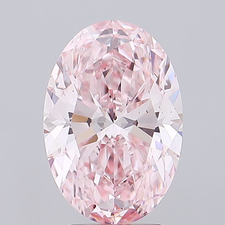 3.55 Carat Oval Lab Diamond with  Cut Diamond in 14KT  view 1
