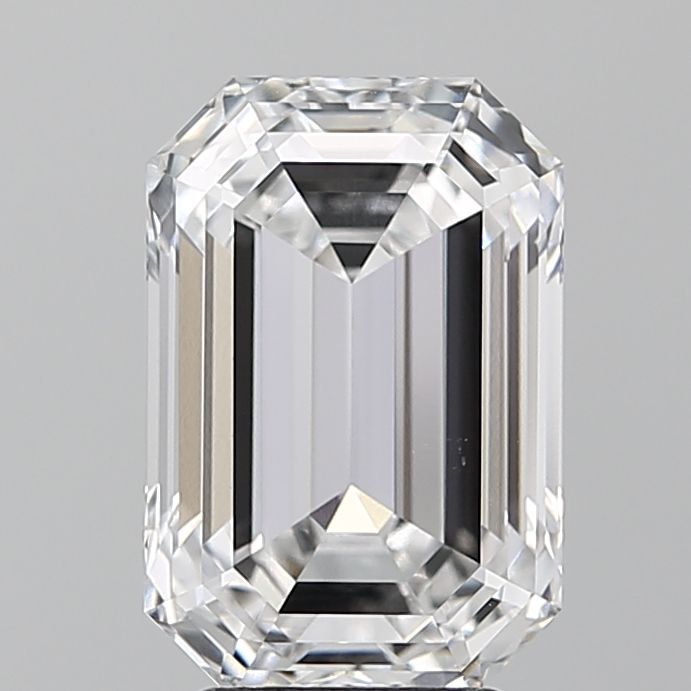 4.04 Carat Emerald Lab Diamond with  Cut Diamond in 14KT  view 1
