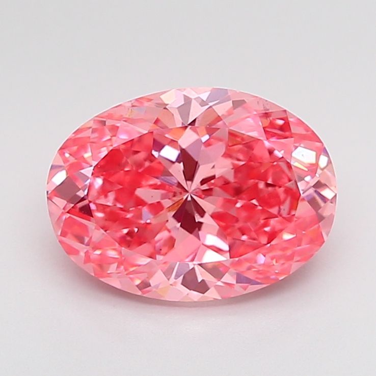 2.3 Carat Oval Lab Diamond with  Cut Diamond in 14KT  view 1
