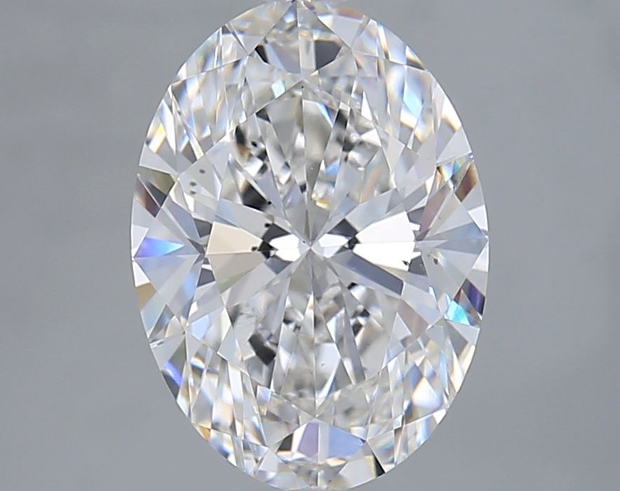 3.02 Carat Oval Lab Diamond with  Cut Diamond in 14KT  view 1
