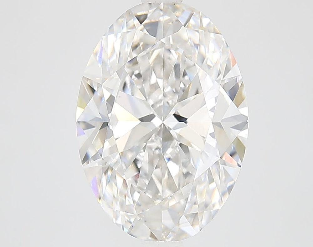 4.0 Carat Oval Lab Diamond with  Cut Diamond in 14KT  view 1
