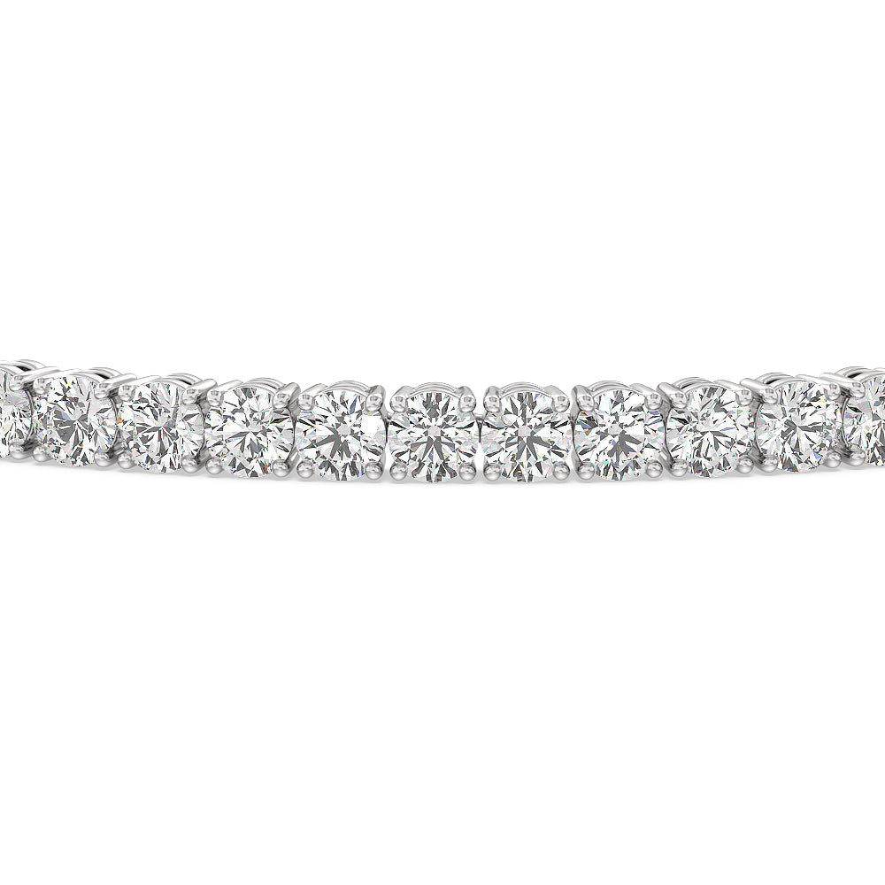 Four Prong Lab Diamond Tennis Bracelet with 6 Cut Diamond in 14KT White Gold view 6
