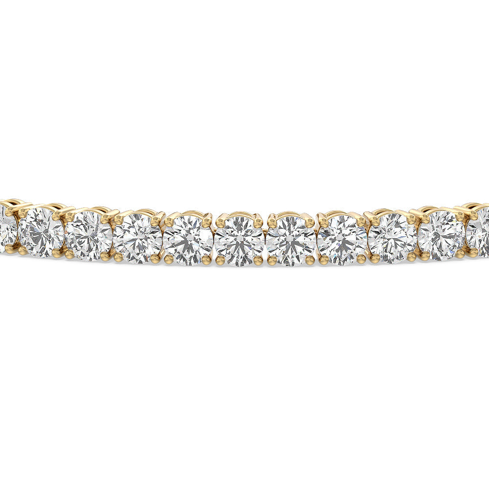 Four Prong Lab Diamond Tennis Bracelet with 6 Cut Diamond in 14KT Yellow Gold view 7
