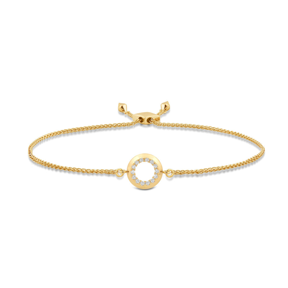 The Circle Set with 1/4 Cut Diamond in 14KT Yellow Gold view 4
