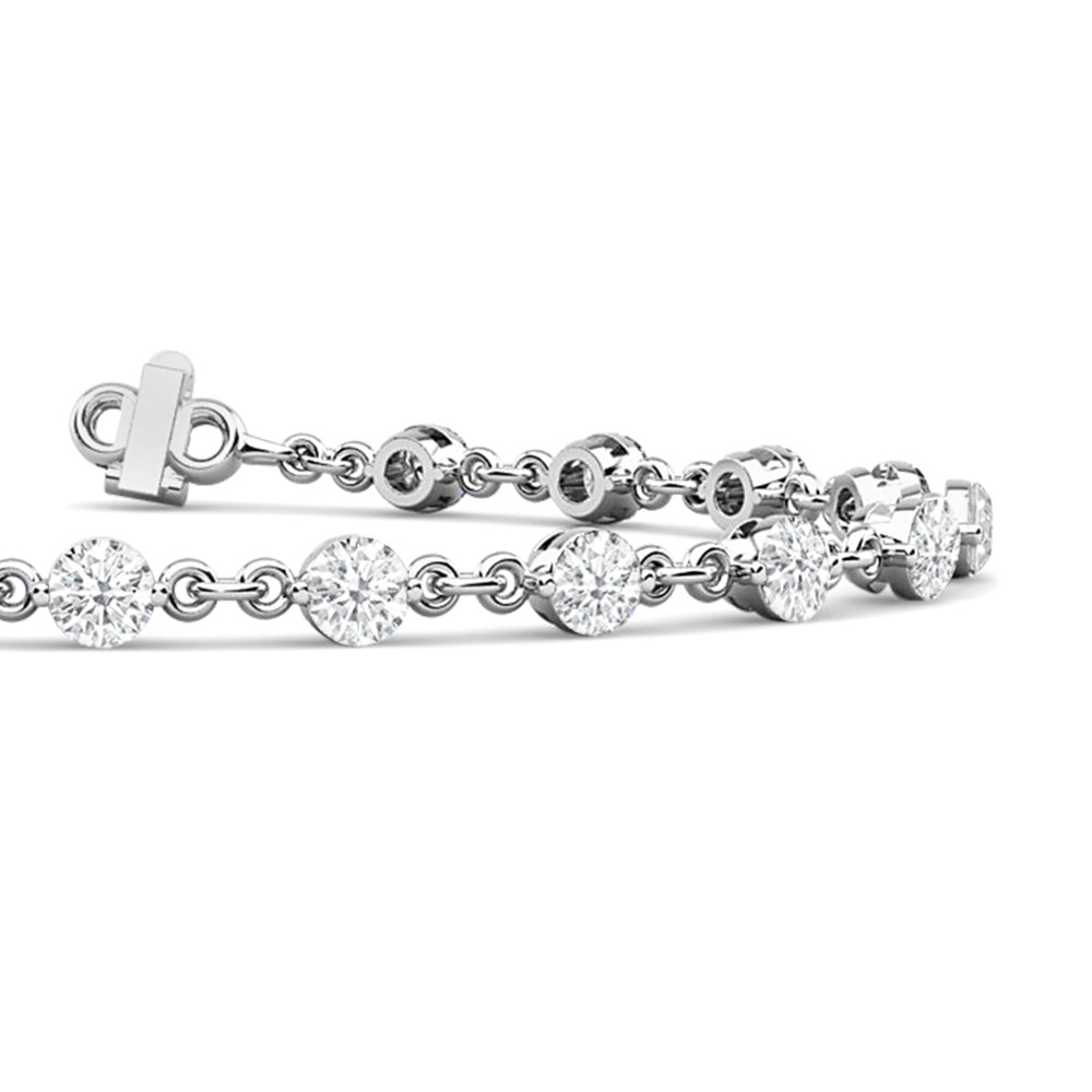Lab Diamond Chain Link Bracelet with 1 1/3 Cut Diamond in 14KT Rose Gold view 14
