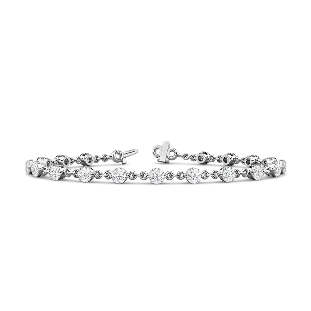 Lab Diamond Chain Link Bracelet with 3 3/8 Cut Diamond in 14KT Rose Gold view 11
