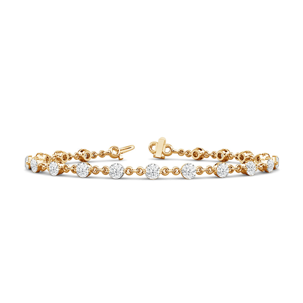 Lab Diamond Chain Link Bracelet with 3 3/8 Cut Diamond in 14KT Rose Gold view 16
