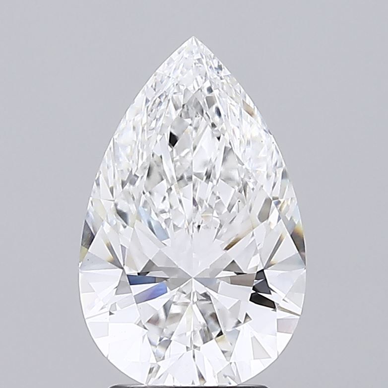 3.23 Carat Pear Lab Diamond with  Cut Diamond in 14KT  view 1
