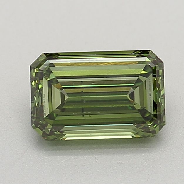1.5 Carat Emerald Lab Diamond with  Cut Diamond in 14KT  view 1
