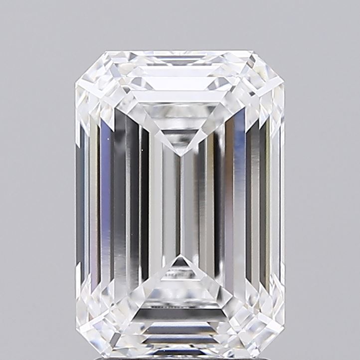 3.08 Carat Emerald Lab Diamond with  Cut Diamond in 14KT  view 1

