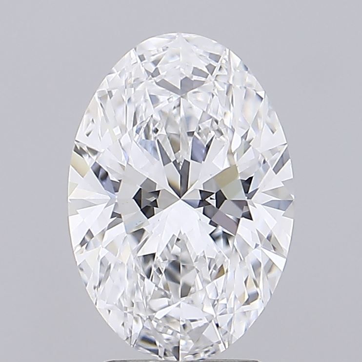 2.8 Carat Oval Lab Diamond with  Cut Diamond in 14KT  view 1
