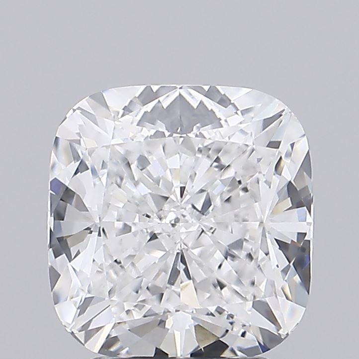 2.66 Carat Cushion Lab Diamond with  Cut Diamond in 14KT  view 1
