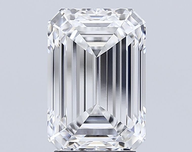 3.46 Carat Emerald Lab Diamond with  Cut Diamond in 14KT  view 1
