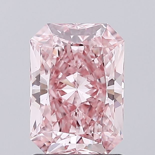 1.54 Carat Radiant Lab Diamond with  Cut Diamond in 14KT  view 1
