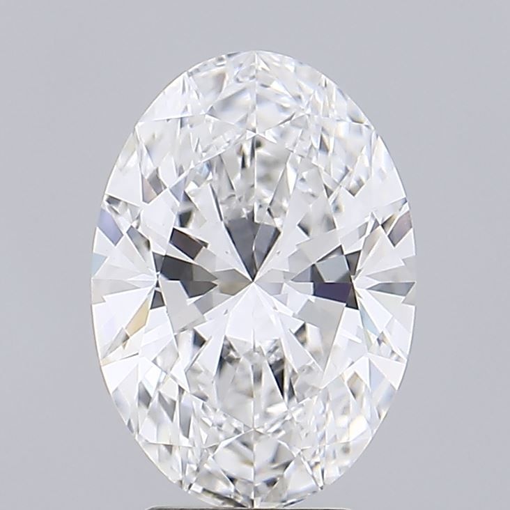 3.22 Carat Oval Lab Diamond with  Cut Diamond in 14KT  view 1
