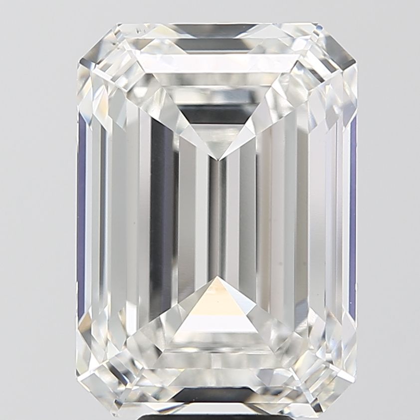 10.1 Carat Emerald Lab Diamond with  Cut Diamond in 14KT  view 1
