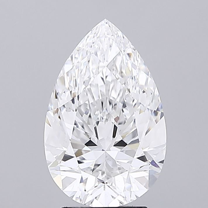 3.54 Carat Pear Lab Diamond with  Cut Diamond in 14KT  view 1
