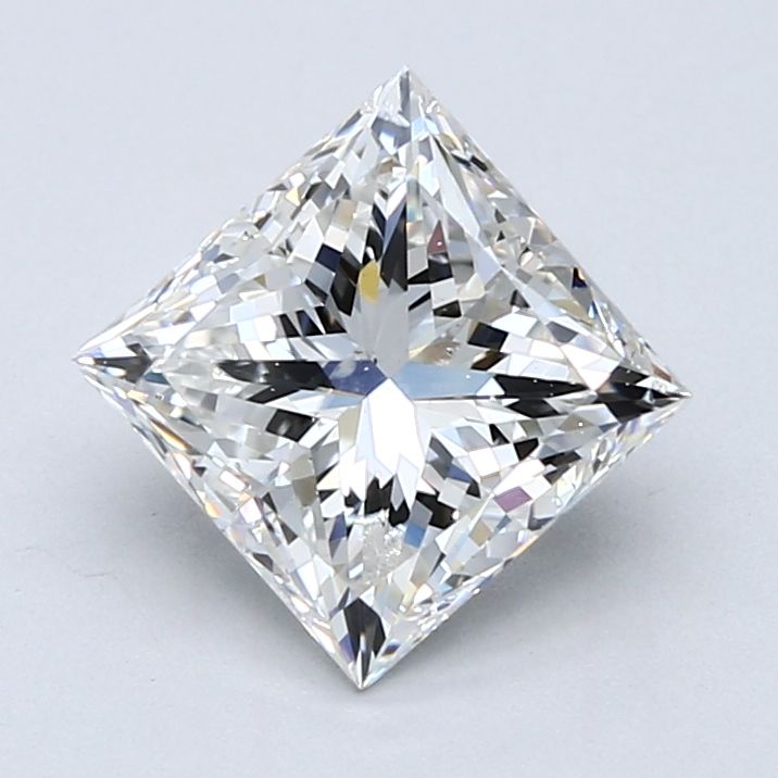 2.5 Carat Princess Natural Diamond with  Cut Diamond in 14KT  view 1
