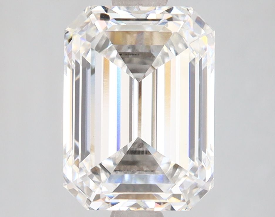3.06 Carat Emerald Lab Diamond with  Cut Diamond in 14KT  view 1
