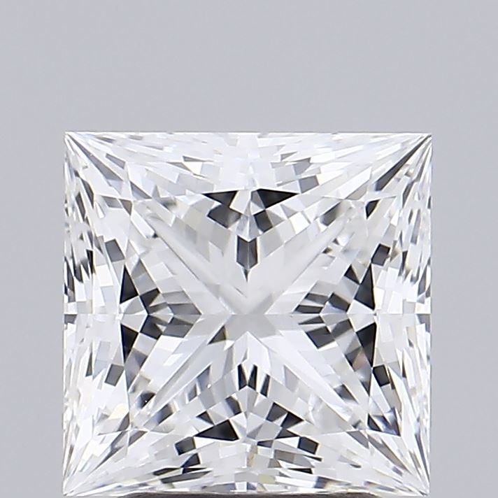 2.58 Carat Princess Lab Diamond with  Cut Diamond in 14KT  view 1
