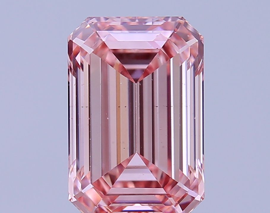 1.8 Carat Emerald Lab Diamond with  Cut Diamond in 14KT  view 1
