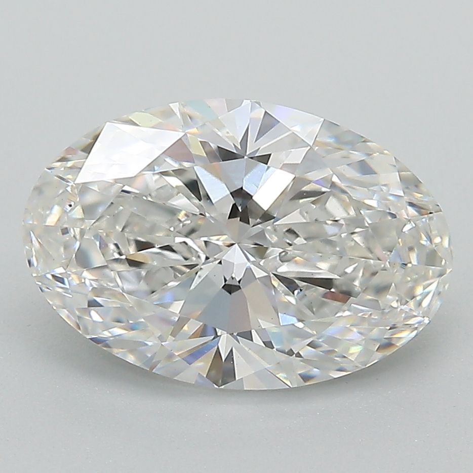 3.06 Carat Oval Lab Diamond with  Cut Diamond in 14KT  view 1
